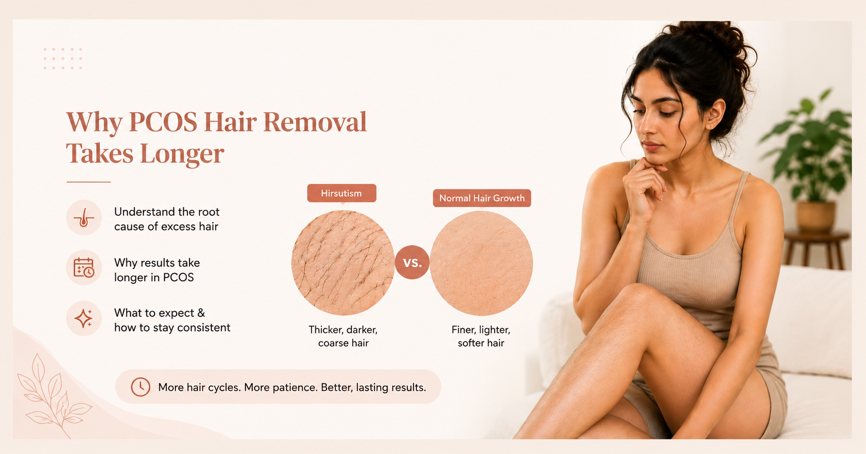 Hirsutism vs. Normal Hair Growth: Why PCOS Hair Removal Takes Longer